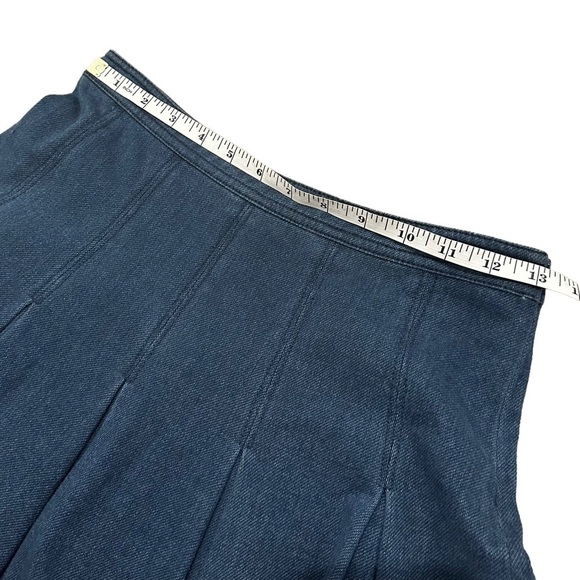 DIANE VON FURSTENBERG DVF Gemma Tennis Pleated Stretch Denim Skirt Indigo 2 - Picture 7 of 8